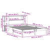 vidaXL Легло с етажерка за книги, без матрак, 160x200 см, бор масив