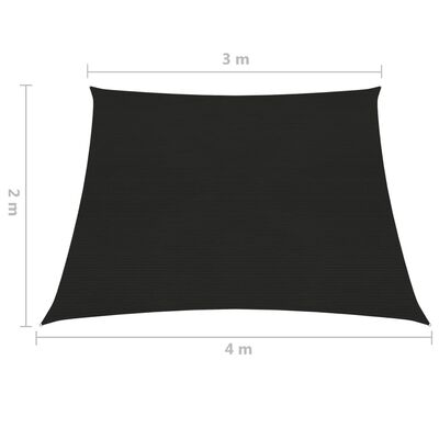 vidaXL Платно-сенник, 160 г/м², черно, 3/4x2 м, HDPE