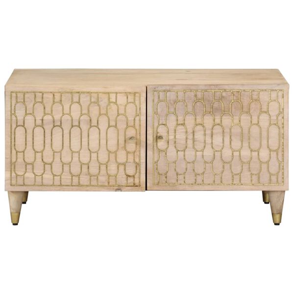 vidaXL Кафе маса, 80x50x40 см, мангово дърво масив