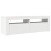 vidaXL ТВ шкаф с LED осветление, бял, 120x35x40 см