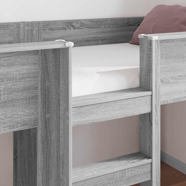 vidaXL Двуетажно легло за деца Сив Сонома 100 x 200 cm Инженерно дърво