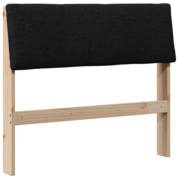 vidaXL Тапицирана табла Черно 100 cm Солидно борово дърво