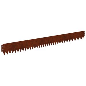 vidaXL Ограда за трева 10 бр. 103 x 10 см Стомана Ръждясало