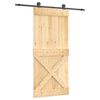 vidaXL Преплъзваща се врата Естествено и черно 95 x 210 cm