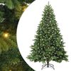 vidaXL С изкуствено коледно дърво с поставка Зелен 210 cm PE и PVC