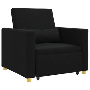vidaXL Разтегателен диван с единично легло Черно 90 x 165 x 87 см
