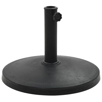 vidaXL Основа за чадър, кръгла, полирезин, 10 кг, черна