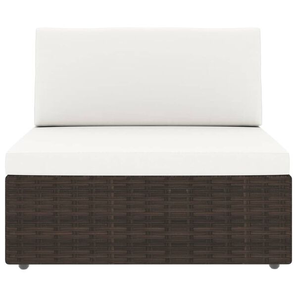 vidaXL Градински комплект, 8 части, кафяв полиратан