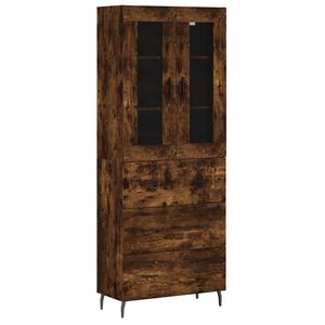 vidaXL Висок шкаф, опушен дъб, 69,5x34x180 см, инженерно дърво
