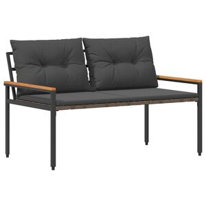 vidaXL Външна пейка 2 -Seater 116 x 67,5 x 72 см полиратан Тъмносиво