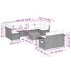 vidaXL Градински диван с възглавници, 10 части, бежов полиратан