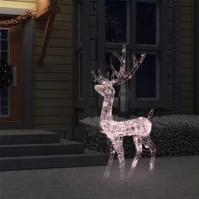 vidaXL Коледна украса елен, акрил, 140 LED, 120 см, топло бяло