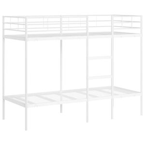 vidaXL Двуетажно легло без матрак Бяло 75x190 cm Стомана