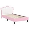 vidaXL Легло за деца с табла с таблото Розово 80 x 160 cm PU