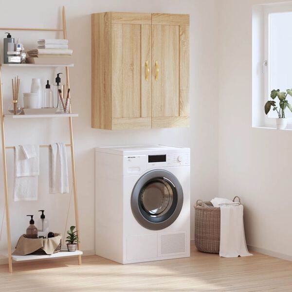 vidaXL Стенен шкаф дъб сонома 69,5x34x90 см инженерно дърво