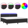 vidaXL Боксспринг легло с матрак и LED черно 200x200см изкуствена кожа