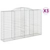 vidaXL Габионни кошници арка 3 бр 300x50x180/200 см поцинковано желязо