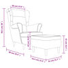 vidaXL Фотьойл Wingback с табуретка, розова, кадифе