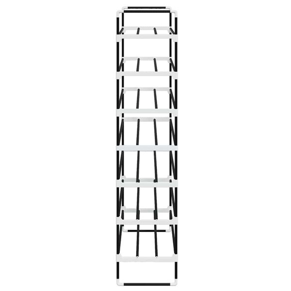 vidaXL Стелаж за обувки със 7 рафта, метал и пластмаса, черен