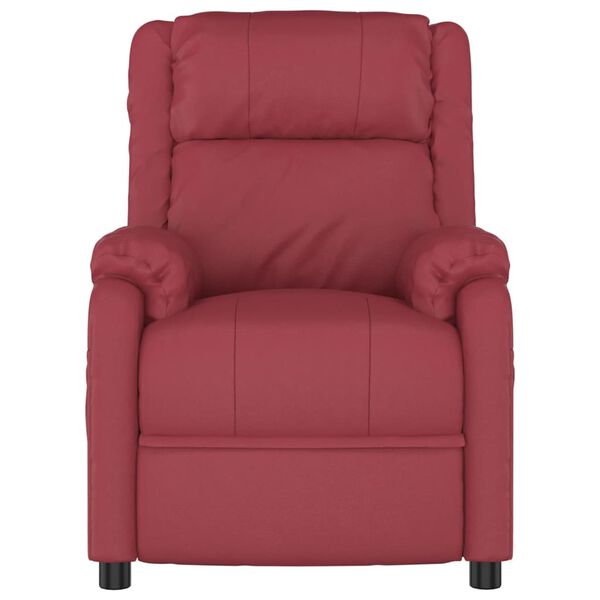 vidaXL Електрически масажен стол виненочервен изкуствена кожа