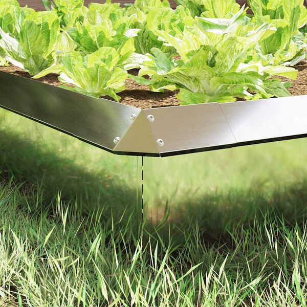 vidaXL Оградка за охлюви 4 pcs Сребрист 13,5 x 13,5 x 25 см