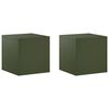 vidaXL Стойка за растения 2 pcs Маслиненозелено 40 x 40 x 40 cm