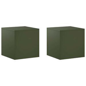 vidaXL Стойка за растения 2 pcs Маслиненозелено 40 x 40 x 40 cm