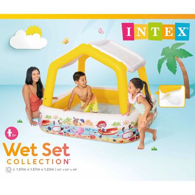 Intex Надуваем басейн с навес, 157x157x122 см