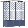 vidaXL Повдигнато легло с решетка и покривка Сив 163 х 40 х 141 см ПП