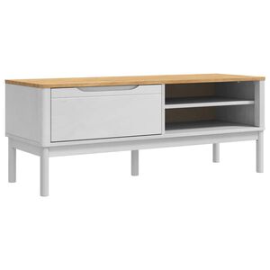vidaXL Лавица за коридор FLORO Бяло 115 x 40 x 45 см Солиден бор