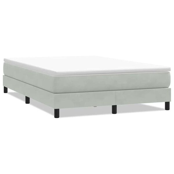 vidaXL Box Spring Легло без матрак Светло сиво 160x210 cm Кадифе