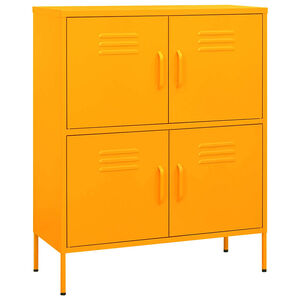 vidaXL Шкаф за съхранение, горчица, 80х35х101,5 см, стомана