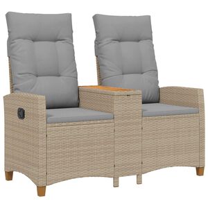 vidaXL Люлееща се пейка с маса 2 -Seater 126 x 65 x 112 см полиратан