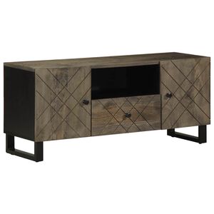 vidaXL ТВ шкаф, черен, 105x33x46 см, масивно мангово дърво