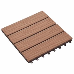 vidaXL Плочка за decking 3D дизайн 11 pcs Светло кафяво 30 x 30 cm WPC
