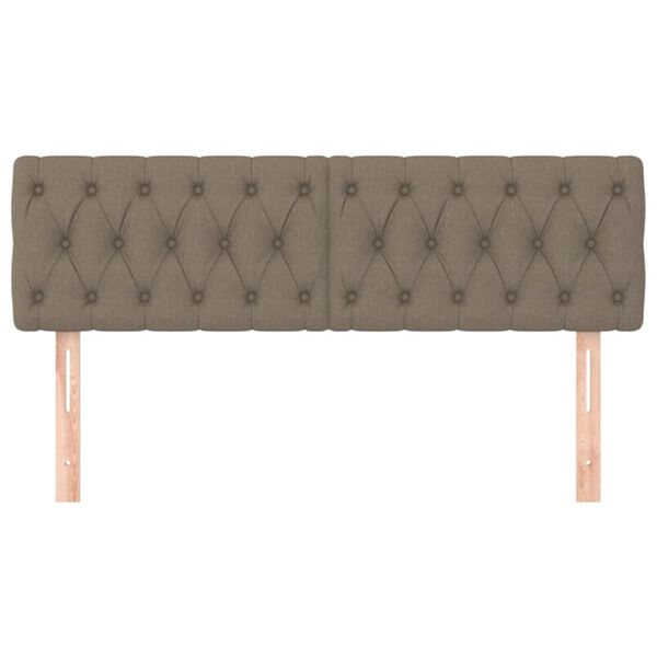 vidaXL Горни табли за легло, 2 бр, таупе, 80x7x78/88 см, плат