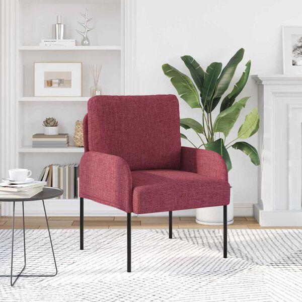 vidaXL Дивани с възглавница 55cm Виненочервен Шперплат