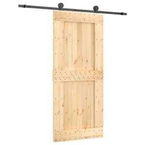 vidaXL Преплъзваща се врата Естествено и черно 90 x 210 cm
