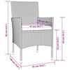 vidaXL Градински бистро комплект с възглавници 3 части сив полиратан