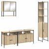 vidaXL Комплект мебели за баня 4 бр. Сонома дъб 33 x 33 x 185,5 см