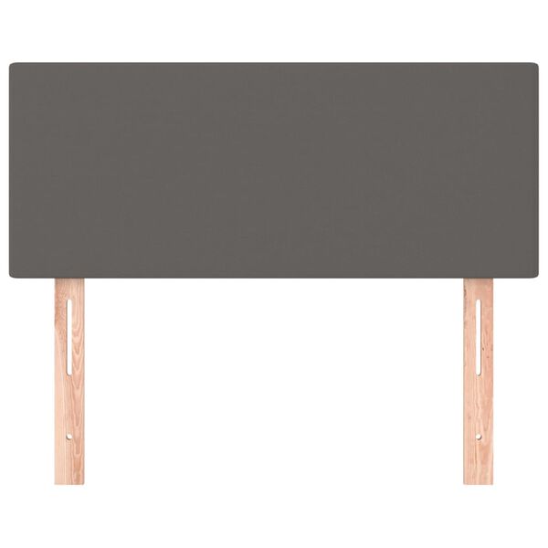 vidaXL Горна табла за легло, сива, 100x5x78/88 см, изкуствена кожа