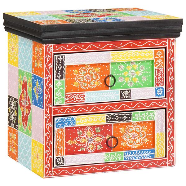 vidaXL Нощен шкаф с чекмедже 2 pcs Многоцветен 40 x 30 x 40 см