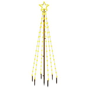 vidaXL Коледна елха с шип, топло бяло, 108 LED, 180 см