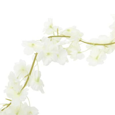 vidaXL Гирлянди от изкуствени цветя 6 бр бели 180 см
