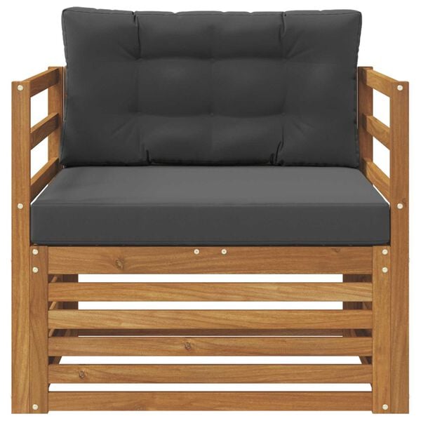 vidaXL Комплект дивани за открито Солидно акациево дърво и полиестер