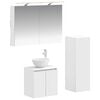 vidaXL Комплект мебели за баня 4 pcs Бяло Инженерна дървесина и стъкло