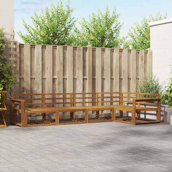 vidaXL Комплект дивани за открито 5 pcs Естествен