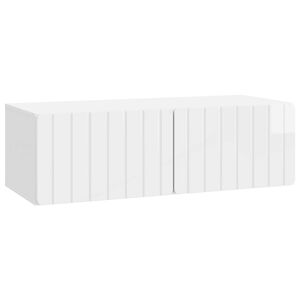 vidaXL Стенно монтиран ТВ шкаф Бял гланц 98 x 41 x 30 см