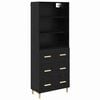 vidaXL Висок шкаф Черния дъб 69,5 x 32,5 x 180 см Инженерна дървесина