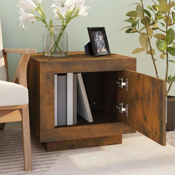 vidaXL Кафе маса, опушен дъб, 51x50x45 см, инженерно дърво